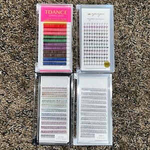 Lashes of different styles to add color and uniqueness to a lash set